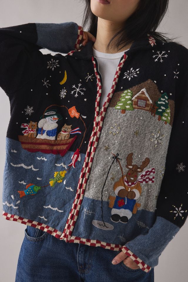 Vintage By UO Christmas Cardigan Sweater #4