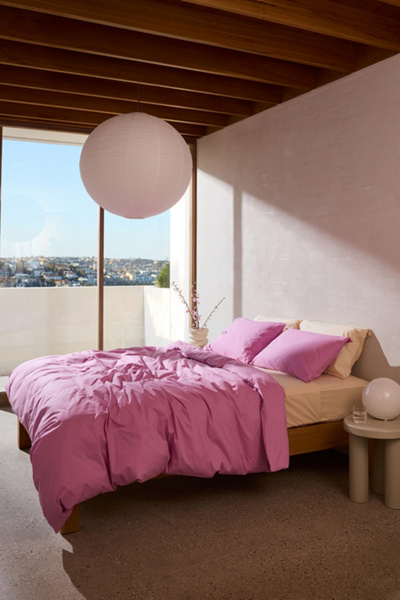 Bed Threads Organic Cotton Percale Bedding Bundle in Bubblegum/Vanilla at Urban Outfitters