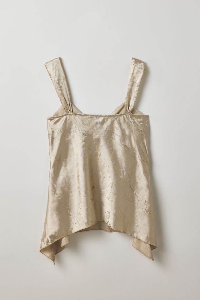 Vintage By Thrift Like A Girl Satin Asymmetric Tank Top #1