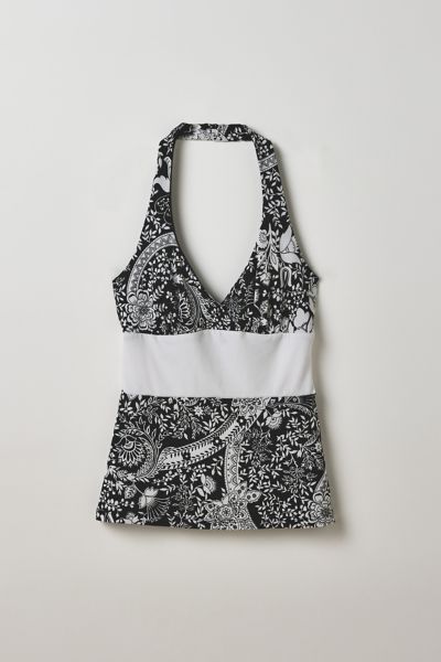 Vintage By Thrift Like A Girl Silk Paisley Halter Top