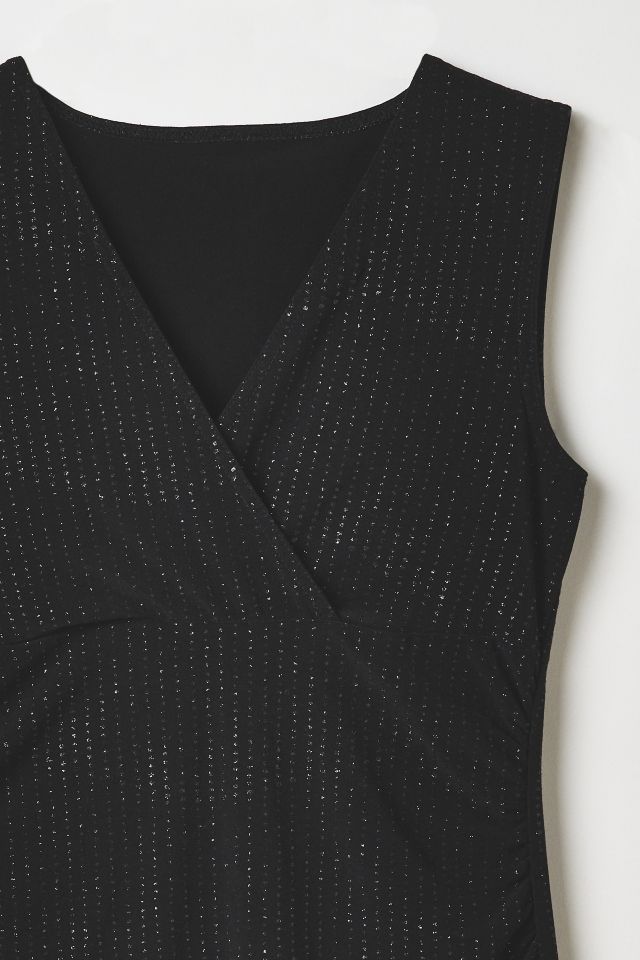 Vintage By Thrift Like A Girl Black Glitter Tank Top #1