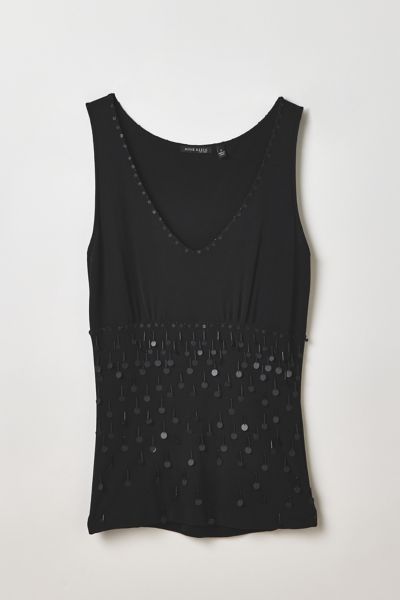 Vintage By Thrift Like A Girl Sequin Beaded Tank Top