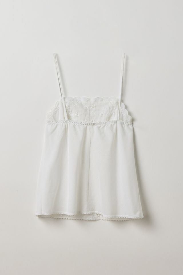 Vintage By Thrift Like A Girl Eyelet Lace Trim Button Front Cami #1