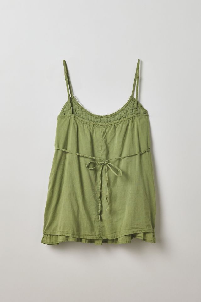 Vintage By Thrift Like A Girl Lace Trim Pintuck Tank Top #1