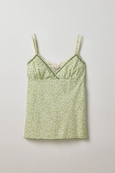 Vintage By Thrift Like A Girl Lace Trim Floral Cami