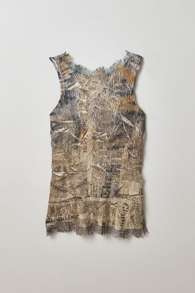 Vintage By Thrift Like A Girl Newspaper Graphic Tank Top #1