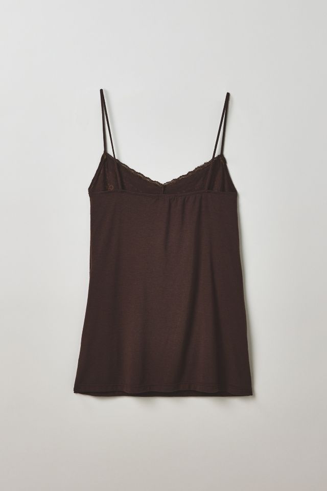 Vintage By Thrift Like A Girl Sequin Embellished Lace Trim Cami #1