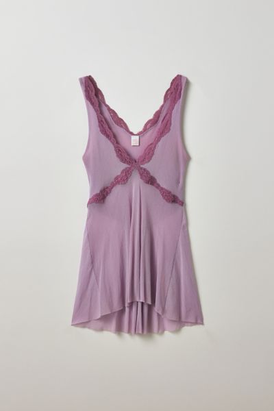 Vintage By Thrift Like A Girl Lace Trim Tunic Tank Top