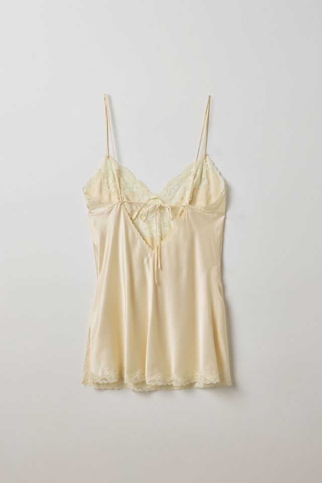 Vintage By Thrift Like A Girl Lace Trim Silk Slip #1