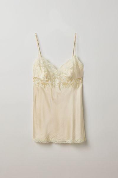 Vintage By Thrift Like A Girl Lace Trim Silk Slip