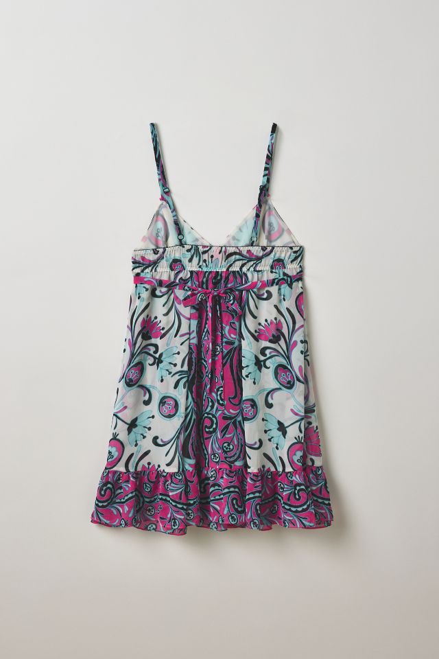 Vintage By Thrift Like A Girl Paisley Floral Babydoll Mini Dress #1