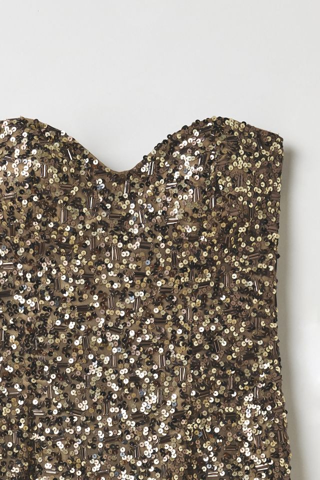 Vintage By Thrift Like A Girl Strapless Sequin Mini Dress #1