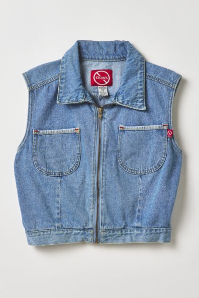 Vintage By Thrift Like A Girl Denim Vest Top