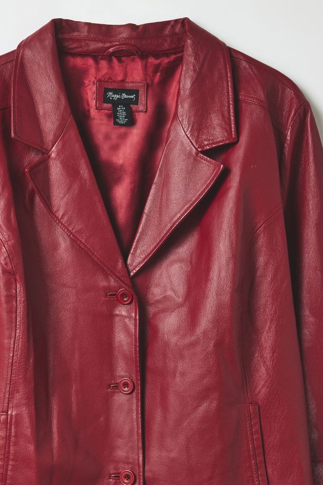 Vintage By Thrift Like A Girl Red Leather Jacket #1