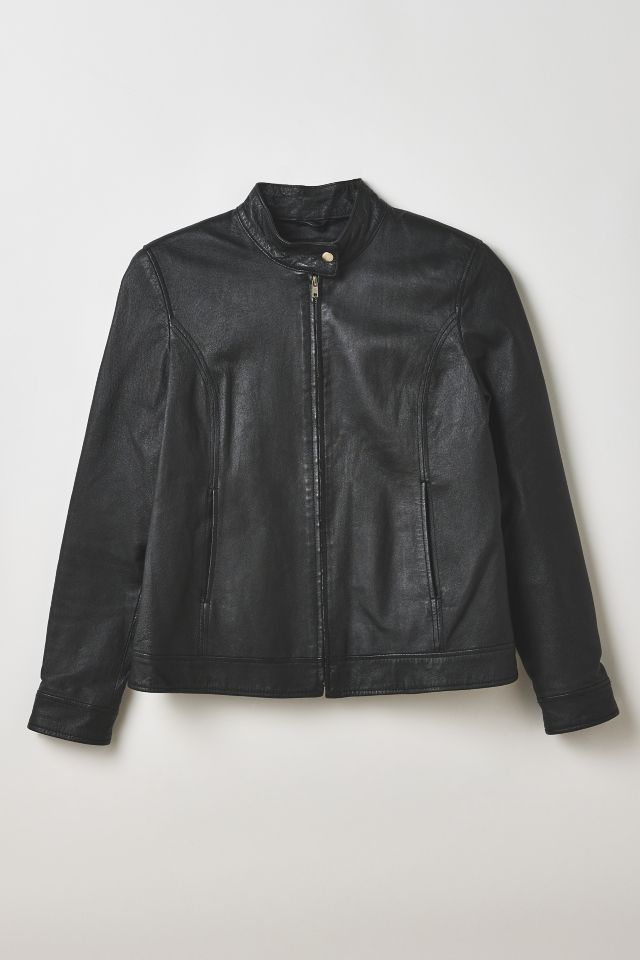 Vintage By Thrift Like A Girl Black Leather Moto Jacket