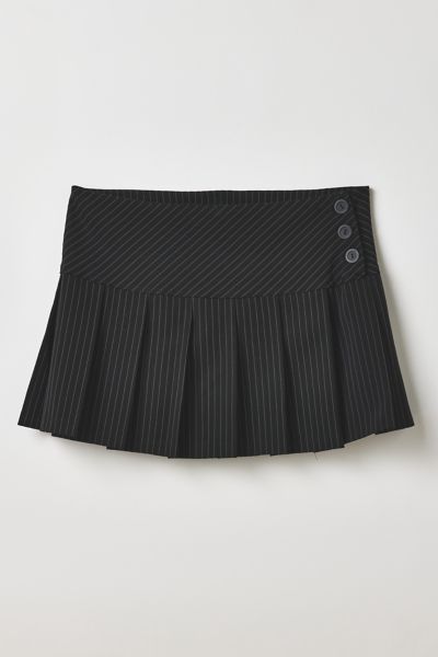 Vintage By Thrift Like A Girl Pinstripe Pleated Mini Skirt