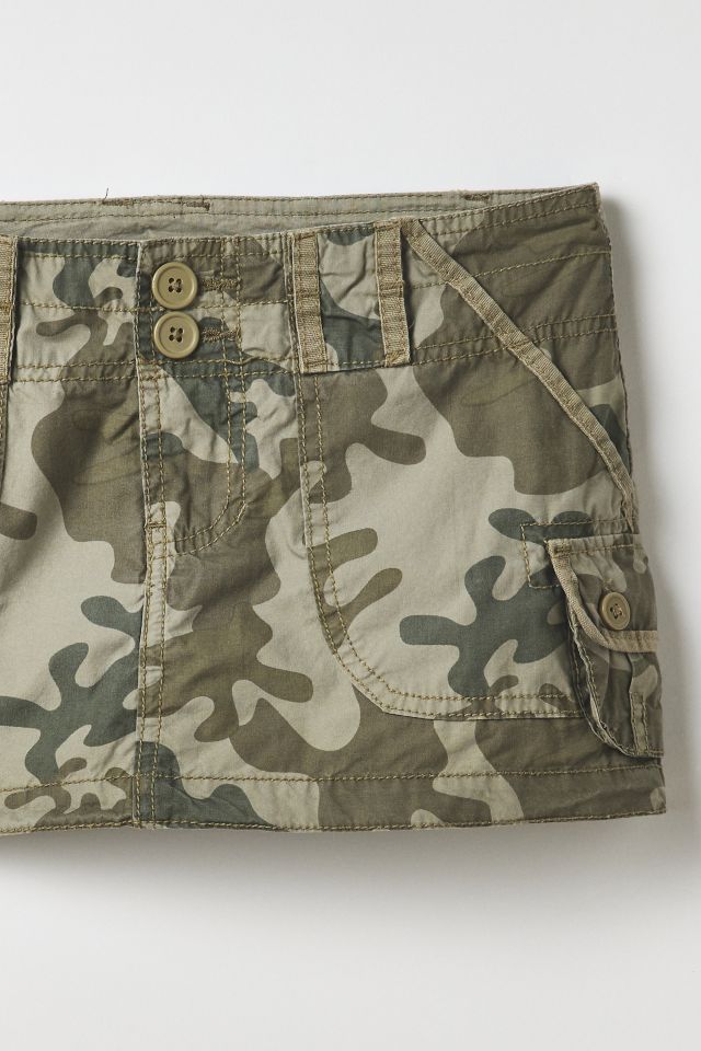 Vintage By Thrift Like A Girl Camo Micro Mini Skirt #1