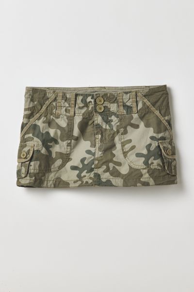 Vintage By Thrift Like A Girl Camo Micro Mini Skirt