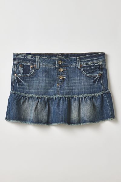Vintage By Thrift Like A Girl Denim Low-Rise Mini Skirt