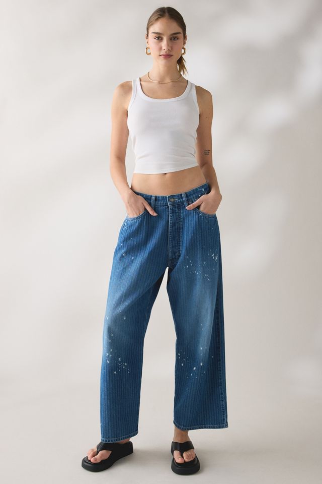 Lee Button-Fly Crop High-Rise Loose Jeans #4