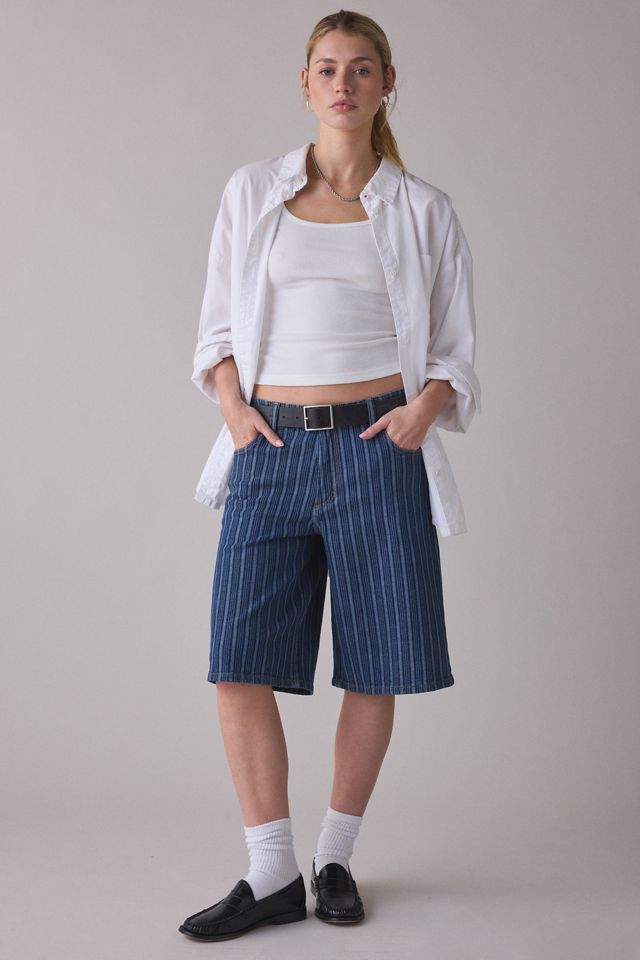 Lee Sonic Speed Stripe Long Denim Shorts | Urban Outfitters