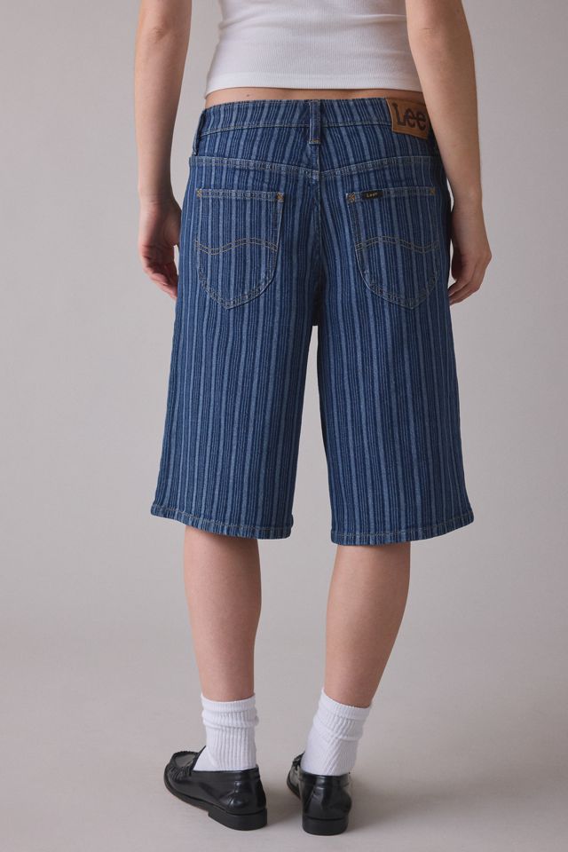 Lee Sonic Speed Stripe Long Denim Shorts | Urban Outfitters