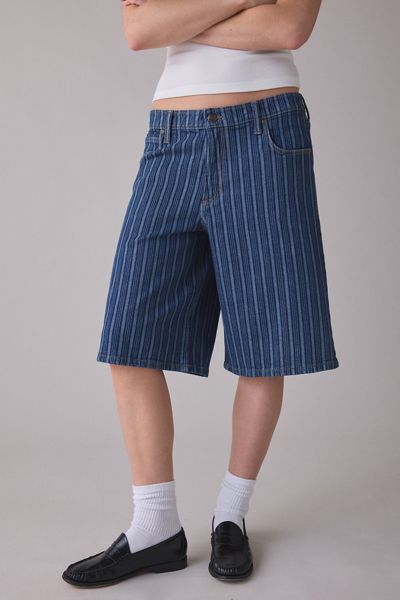 Lee Sonic Speed Stripe Long Denim Shorts
