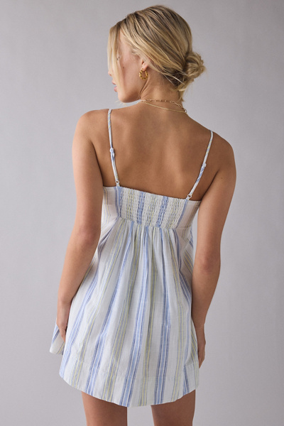 Kimchi Blue Smooth Sailing Pleated Flounce Babydoll Mini Dress