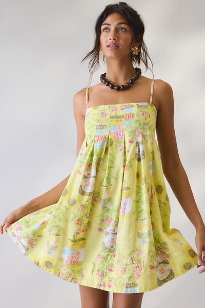 Kimchi Blue Smooth Sailing Pleated Flounce Babydoll Mini Dress