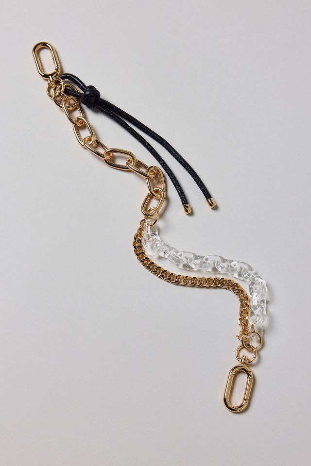 Leather Tie Acrylic Draped Bag Chain #1