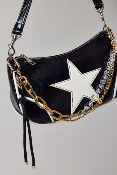 Leather Tie Acrylic Draped Bag Chain