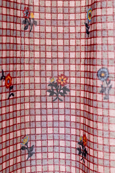 Bailee Boho Checkered Patterned Shower Curtain