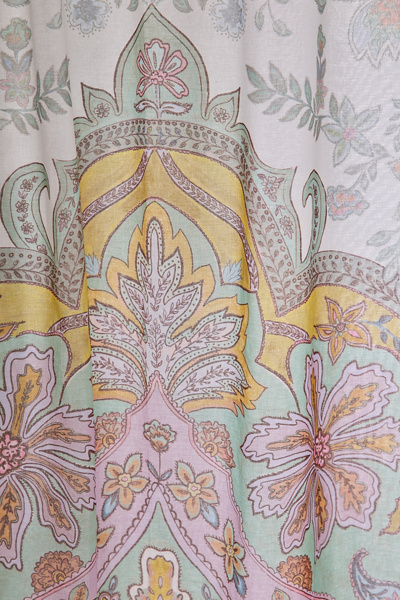 Saffron Floral Patterned Shower Curtain