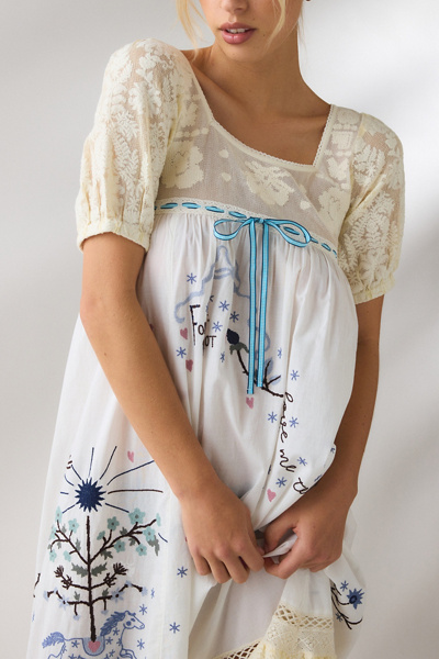 Kimchi Blue Ever After Embroidered Babydoll Maxi Dress