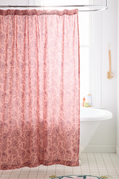Parker Paisley Striped Patterned Shower Curtain