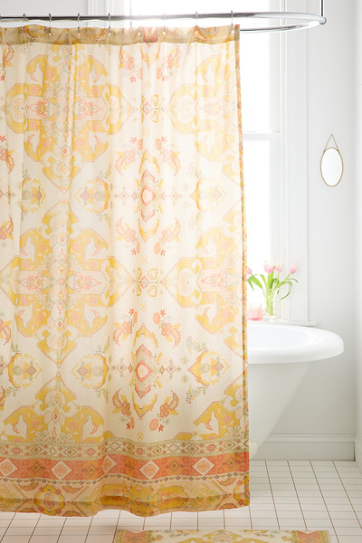 Acacia Floral Medallion Patterned Shower Curtain