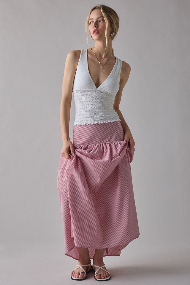 Kimchi Blue Betty Plunging V-Neck Smocked Tank Top | Urban Outfitters