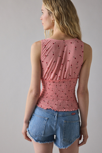 Kimchi Blue Betty Plunging V-Neck Smocked Tank Top