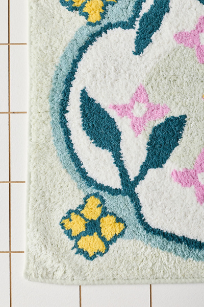 Zenia Floral Printed Bath Mat