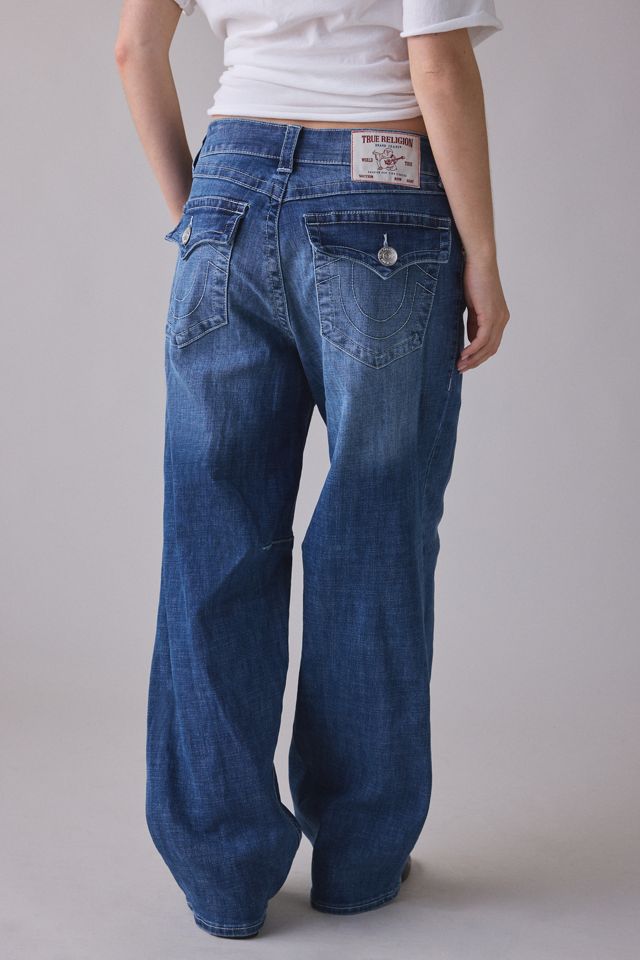 True Religion Bailey Serene Blue Mid-Rise Barrel Jeans #1