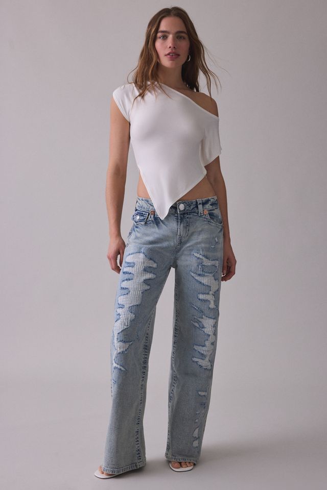 True Religion Bobbi Destroyed Big T Flap Low-Rise Baggy Jean #1