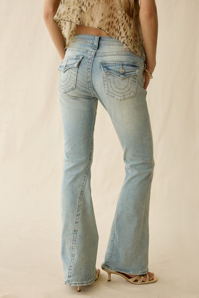 Jeans évasés à taille basse True Religion Joey à couture torsadée Super T avec rabat #1
