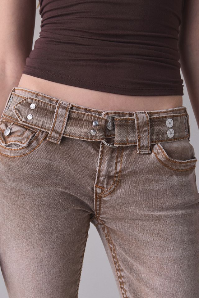 True Religion Joey Belted Big T Low-Rise Flare Jeans | Urban