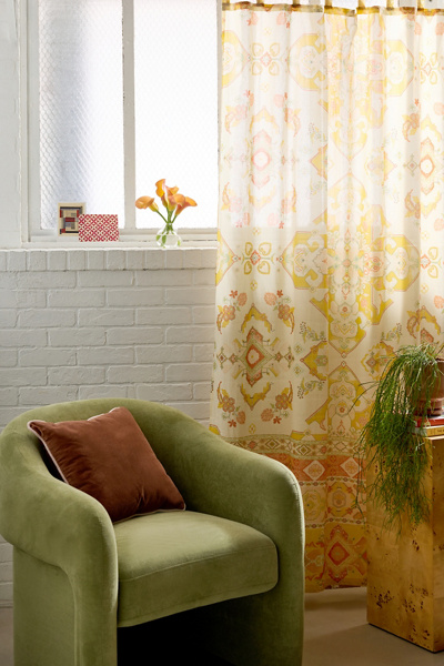 Acacia Floral Medallion Patterned Window Panel