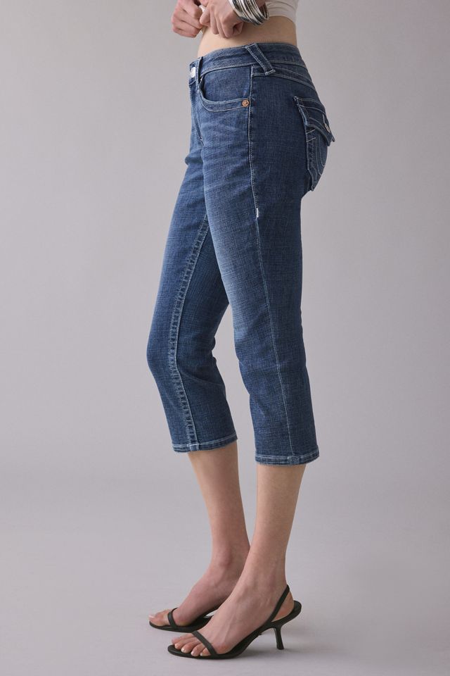 True Religion Jennie Flap Mid-Rise Skinny Capri Jeans #1