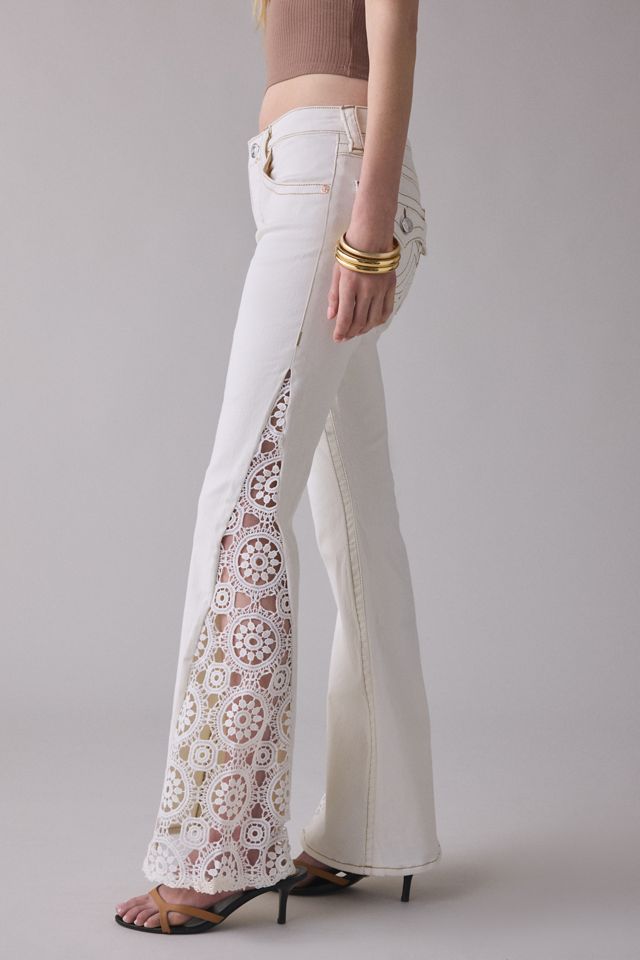 True Religion Crochet Flap Mid-Rise Flare Jeans #4