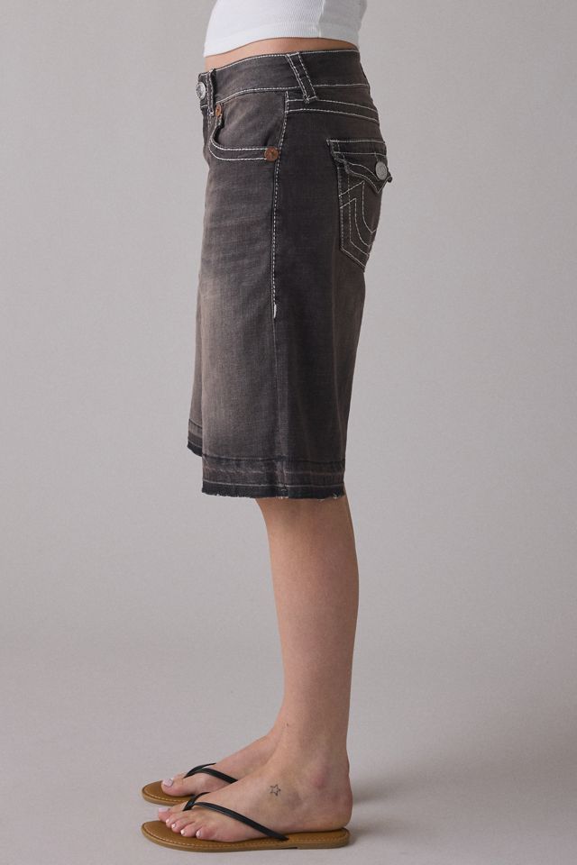True Religion Big T Flap Baggy Denim Jorts #2