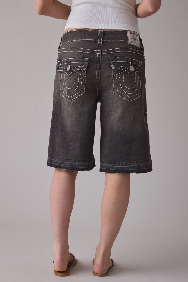 True Religion Big T Flap Baggy Denim Jorts #3