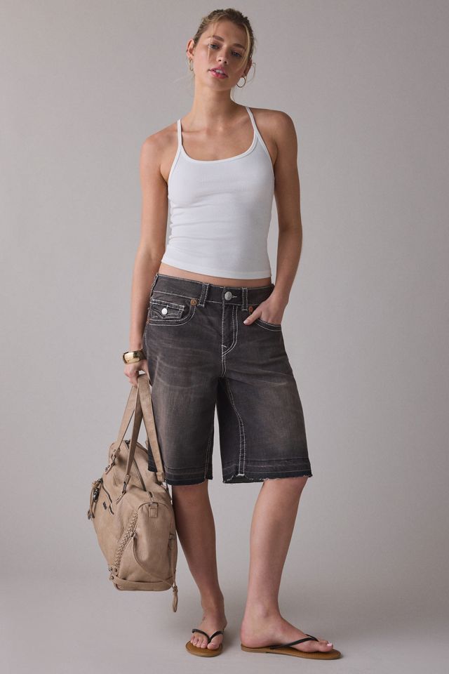 True Religion Big T Flap Baggy Denim Jorts #5