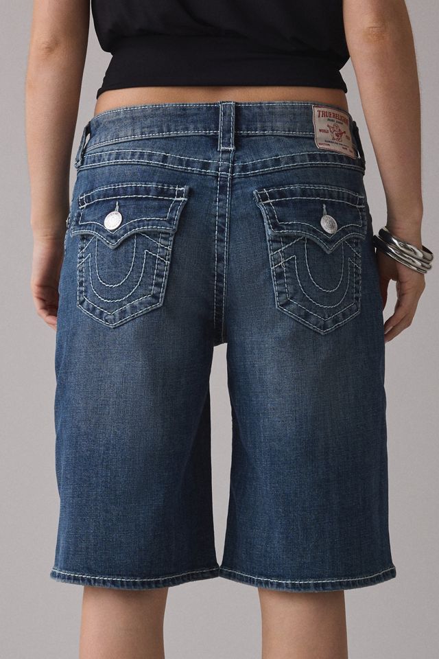 True Religion Big T Flap Baggy Denim Jorts | Urban Outfitters